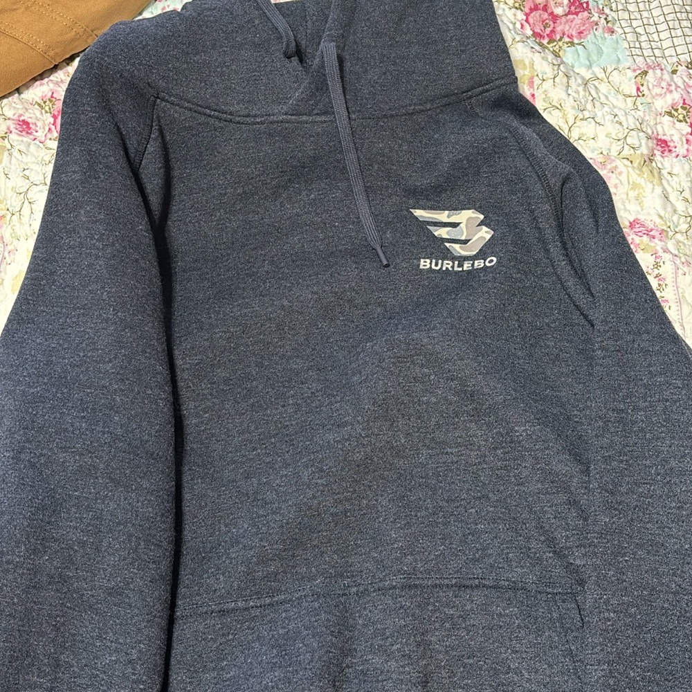 BURLEBO Men's Heathered Navy Hoodie
